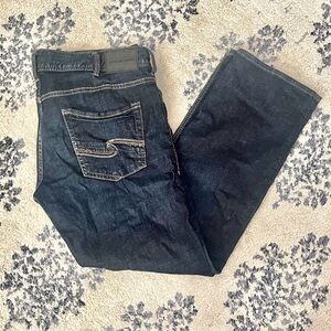 Men's Silver Jeans Deep Indigo Straight Jeans
